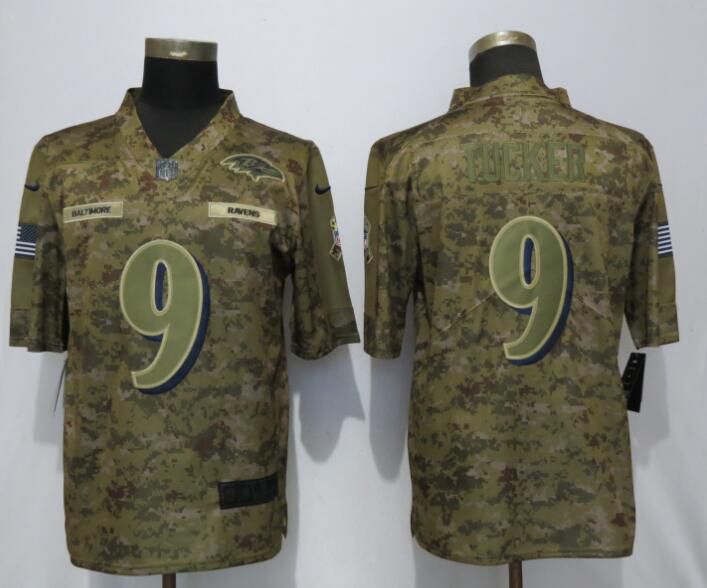 Men Baltimore Ravens #9 Tucker Nike Camo Salute to Service Limited NFL Jerseys->baltimore ravens->NFL Jersey